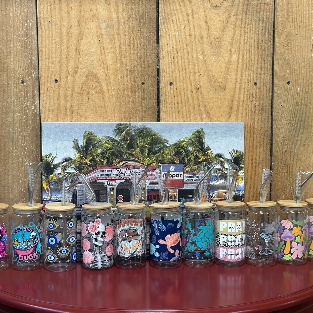 Colorful Patterned Glasses Set